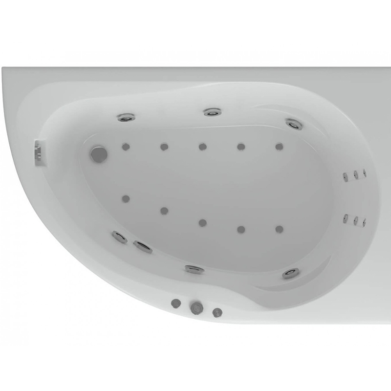 Акриловая ванна Акватек Вирго 150x100 L с гидромассажем плоские форсунки Бронза - фото 1