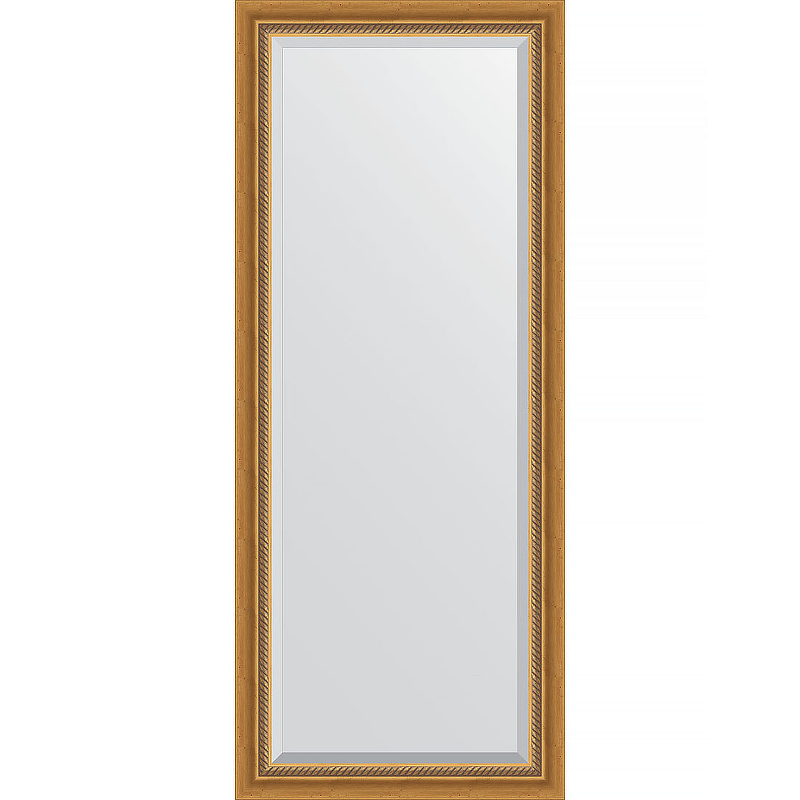 Зеркало Evoform Exclusive 153х63 BY 3561 с фацетом в багетной раме - Состаренное золото с плетением 70 мм 3561