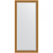 Зеркало Evoform Exclusive 163х73 BY 3587 с фацетом в багетной раме - Состаренное золото с плетением 70 мм