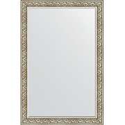 Зеркало Evoform Exclusive 180х120 BY 3632 с фацетом в багетной раме - Барокко серебро 106 мм