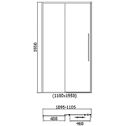 Душевая дверь в нишу RGW Stilvoll SV-12-B 110 профиль Черный стекло прозрачное-3