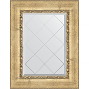 Зеркало Evoform Exclusive-G 80х62 BY 4041 с гравировкой в багетной раме - Состаренное серебро с орнаментом 120 мм