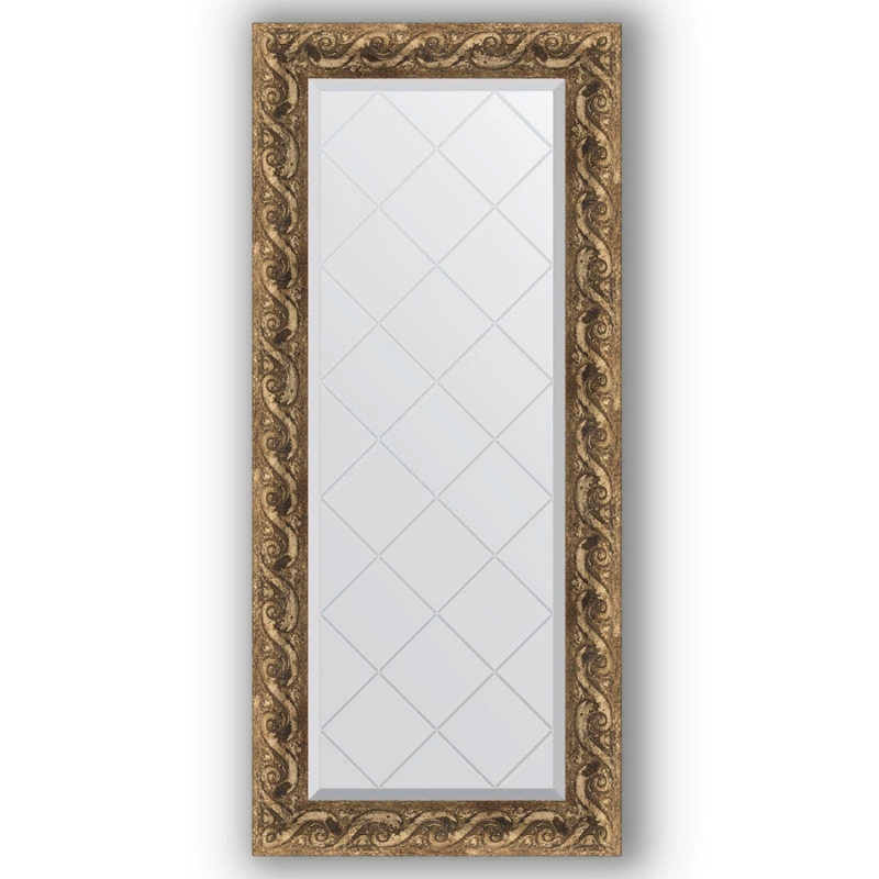 Зеркало Evoform Exclusive-G 125х56 Фреска зеркало с гравировкой в багетной раме фреска 84 мм 56x73 см
