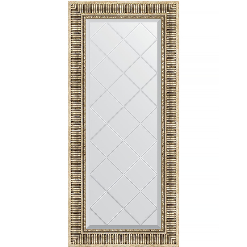 Зеркало Evoform Exclusive-G 127х57 BY 4067 с гравировкой в багетной раме - Серебряный акведук 93 мм