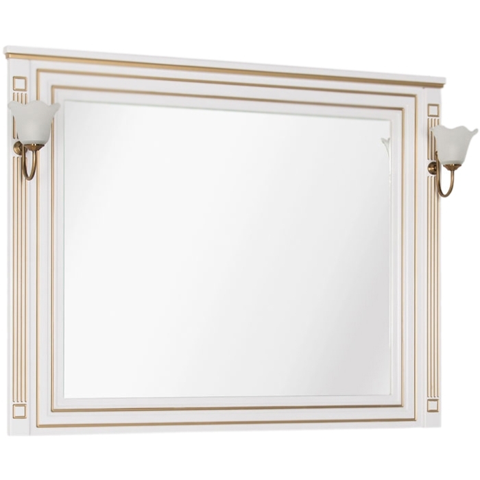 Зеркало Aquanet Паола 120 186105 Белое золото зеркало подвесное в раме мебельный двор с мд зеркало ясень шимо темный мдф