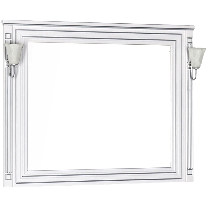 Зеркало Aquanet Паола 120 181768 Белое серебро зеркало подвесное в раме мебельный двор с мд зеркало ясень шимо темный мдф