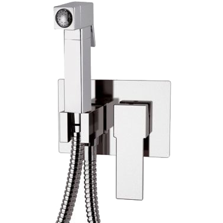 Гигиенический душ со смесителем Remer Qubica Q60 Хром remer dream d65 гигиенический душ в комплекте со смесителем хром