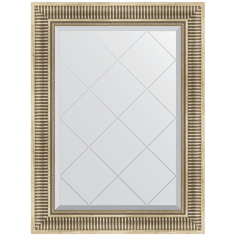 Зеркало Evoform Exclusive-G 90х67 BY 4110 с гравировкой в багетной раме - Серебряный акведук 93 мм