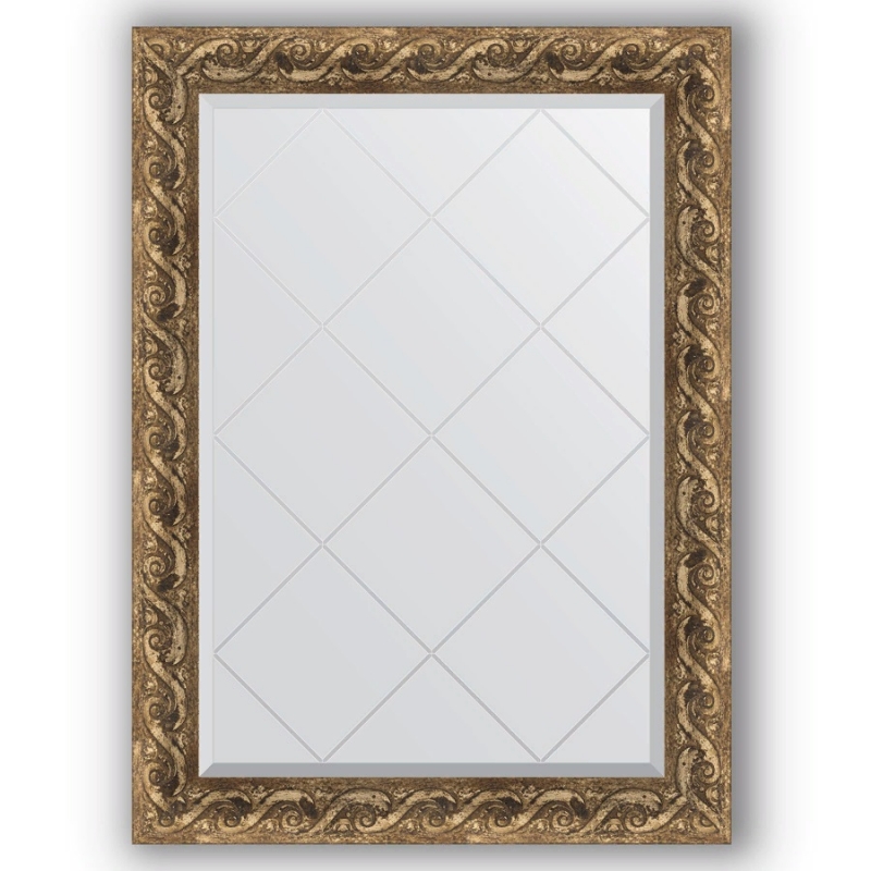 зеркало evoform exclusive g 106х106 by 4442 с гравировкой в багетной раме фреска 84 мм Зеркало Evoform Exclusive-G 103х76 Фреска