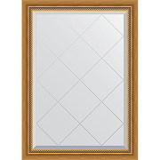 Зеркало Evoform Exclusive-G 101х73 BY 4174 с гравировкой в багетной раме - Состаренное золото с плетением 70 мм