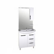 Зеркало со шкафом АСБ-мебель Мессина 70 9887 R с подсветкой Белый-1