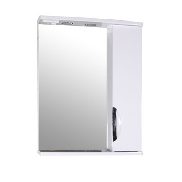 Зеркало со шкафом АСБ-мебель Мессина 60 9886 R с подсветкой Белый зеркальный шкаф асб мебель лиана 800 мм с подсветкой белый
