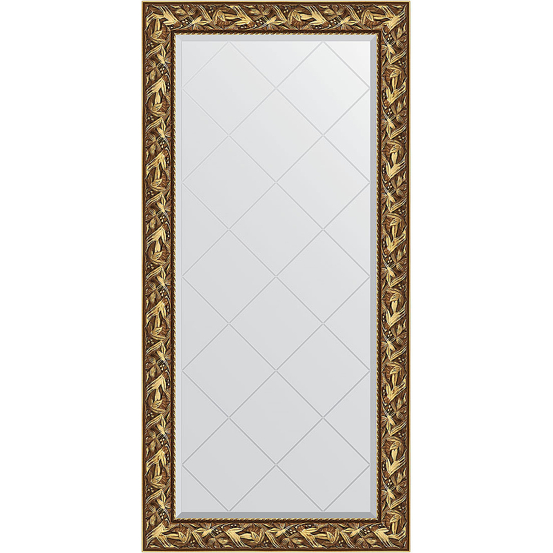 цена Зеркало Evoform Exclusive-G 161х79 BY 4285 с гравировкой в багетной раме - Византия золото 99 мм