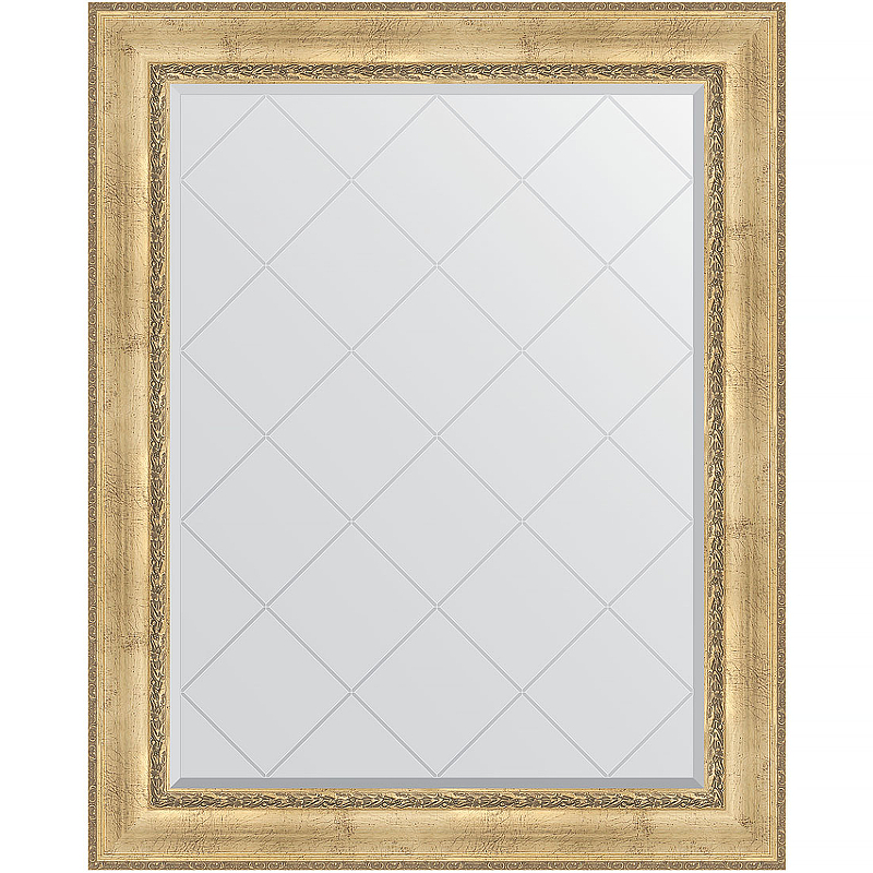 Зеркало Evoform Exclusive-G 127х102 BY 4385 с гравировкой в багетной раме - Состаренное серебро с орнаментом 120 мм