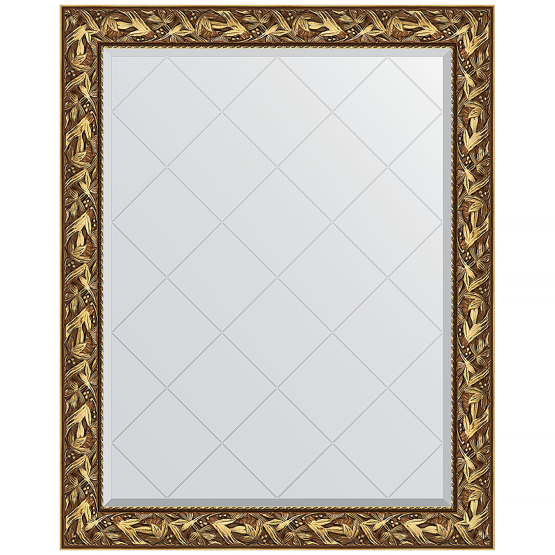 Зеркало Evoform Exclusive-G 124х99 BY 4371 с гравировкой в багетной раме - Византия золото 99 мм цена и фото