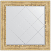 Зеркало Evoform Exclusive-G 112х112 BY 4471 с гравировкой в багетной раме - Состаренное серебро с орнаментом 120 мм