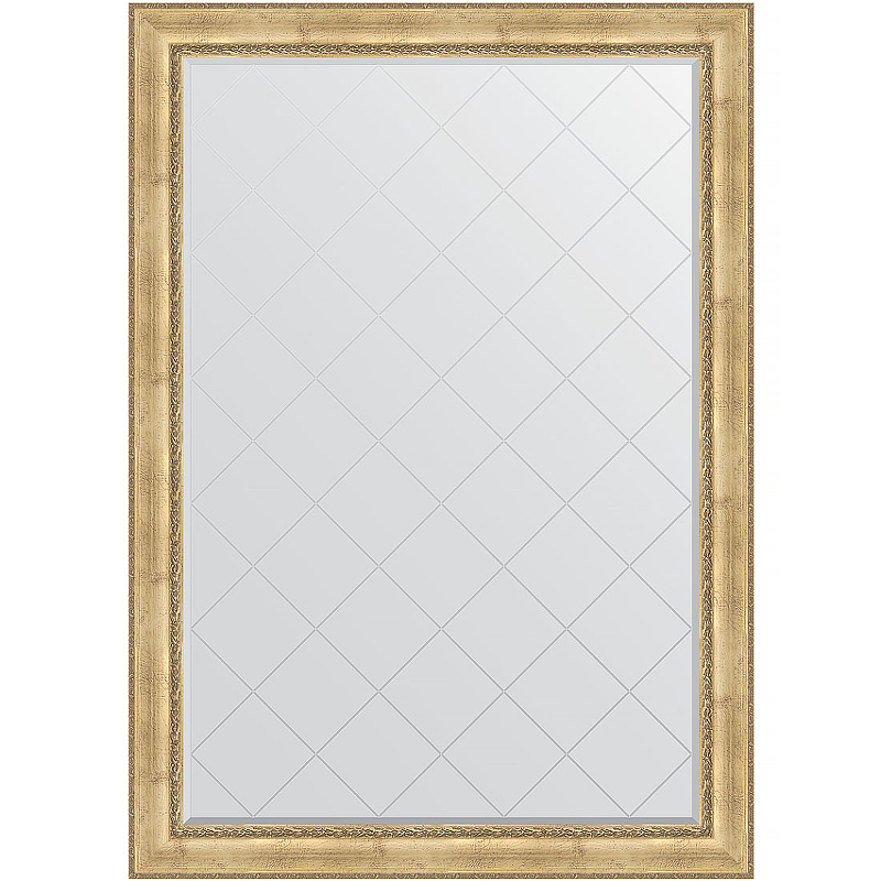 Зеркало Evoform Exclusive-G 192х137 BY 4514 с гравировкой в багетной раме - Состаренное серебро с орнаментом 120 мм