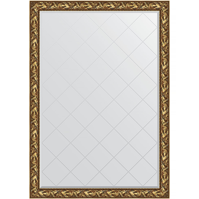 Зеркало Evoform Exclusive-G 188х134 BY 4500 с гравировкой в багетной раме - Византия золото 99 мм зеркало evoform exclusive 79х59 византия золото