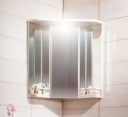 Зеркальный шкаф Бриклаер Кантри 50 4627125413711 с подсветкой Бежевый дуб прованс-1