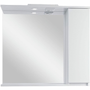 Зеркало со шкафом Sanstar Квадро 80 128.1-2.4.1. с подсветкой Белое
