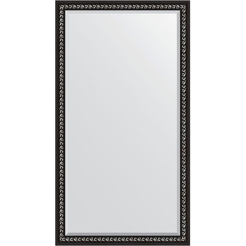 Зеркало Evoform Exclusive Floor 199х100 BY 6148 с фацетом в багетной раме - Черный ардеко 81 мм зеркало evoform exclusive 85х55 черный ардеко