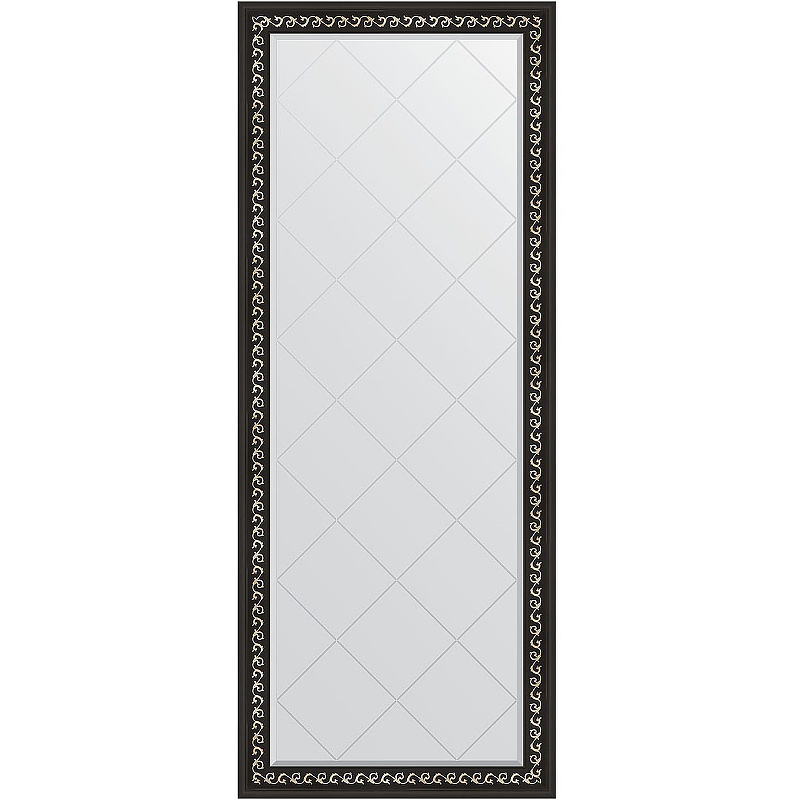 Зеркало Evoform Exclusive-G Floor 199х80 BY 6308 с гравировкой в багетной раме - Черный ардеко 81 мм
