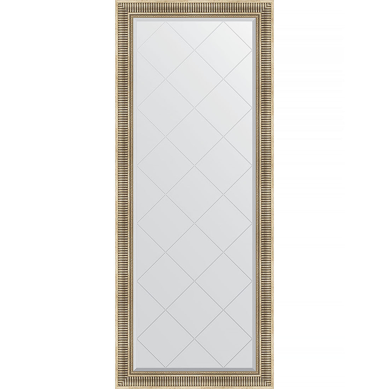Зеркало Evoform Exclusive-G Floor 202х82 BY 6321 с гравировкой в багетной раме - Серебряный акведук 93 мм