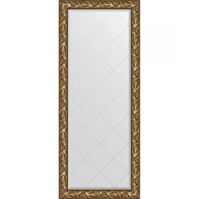 Зеркало Evoform Exclusive-G Floor 203х84 BY 6324 с гравировкой в багетной раме - Византия золото 99 мм зеркало напольное 114х203 см византия золото evoform exclusive g floor by 6364
