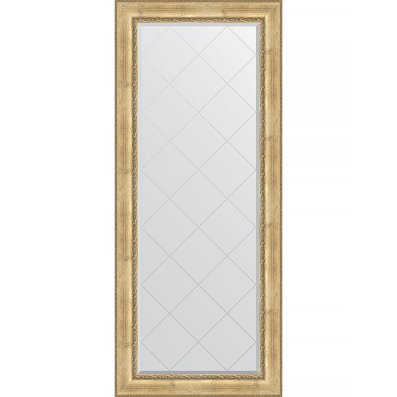 Зеркало Evoform Exclusive-G Floor 207х87 BY 6338 с гравировкой в багетной раме - Состаренное серебро с орнаментом 120 мм