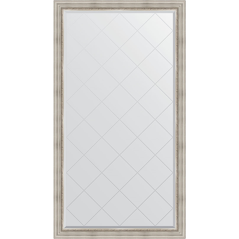 цена Зеркало Evoform Exclusive-G Floor 201х111 BY 6358 с гравировкой в багетной раме - Римское серебро 88 мм