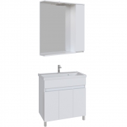 Комплект мебели для ванной Sanstar Квадро 80 126.1-1.4.1.+8000UF+128.1-2.4.1. Белый