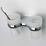 Стакан для зубных щеток WasserKRAFT Berkel K-6828D двойной Хром-1