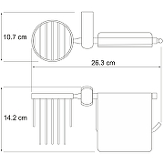 Держатель туалетной бумаги и освежителя воздуха WasserKRAFT Berkel K-6859 с крышкой Хром-2