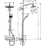 Душевая система Hansgrohe Croma E Showerpipe 27630000 с термостатом Хром-6