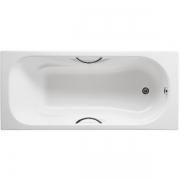 Чугунная ванна Roca Malibu 170x75 2309G000R с отверстиями для ручек с антискользящим покрытием