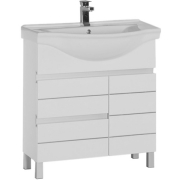 Комплект мебели для ванной Aquanet Доминика 80 172411 с бельевой корзиной Белый-3