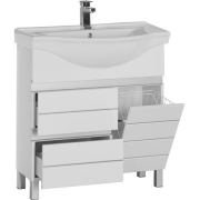 Комплект мебели для ванной Aquanet Доминика 80 172411 с бельевой корзиной Белый-6