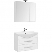 Комплект мебели для ванной Aquanet Остин 85 252219 подвесной Белый глянец