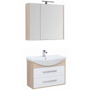 Комплект мебели для ванной Aquanet Остин 85 252220 подвесной Белый глянец Дуб сонома