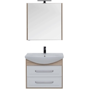 Комплект мебели для ванной Aquanet Остин 75 209015 подвесной Белый глянец Дуб сонома