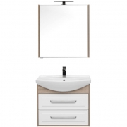 Комплект мебели для ванной Aquanet Остин 65 209014 подвесной Белый глянец Дуб сонома