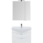 Комплект мебели для ванной Aquanet Ирвин 85 249622 подвесной Белый глянец