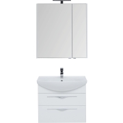 Комплект мебели для ванной Aquanet Ирвин 75 210253 подвесной Белый глянец