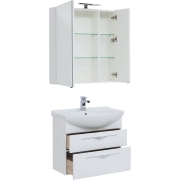 Комплект мебели для ванной Aquanet Ирвин 75 210253 подвесной Белый глянец-7