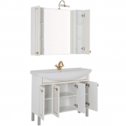 Комплект мебели для ванной Aquanet Честер 105 186325 Белый Золото-5
