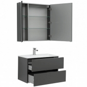 Комплект мебели для ванной Aquanet Алвита 80 241387 подвесной Серый антрацит-5