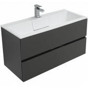Комплект мебели для ванной Aquanet Алвита 100 241397 подвесной Серый антрацит-1