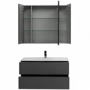 Комплект мебели для ванной Aquanet Алвита 100 241397 подвесной Серый антрацит-4
