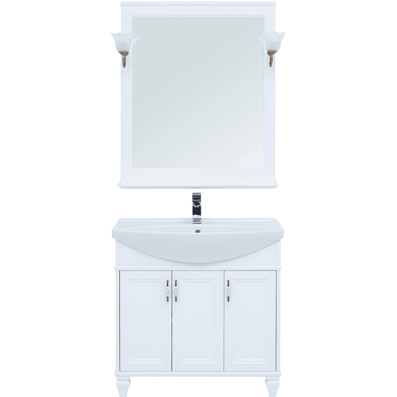Комплект мебели для ванной Aquanet Валенса 85 240421 Белый матовый - фото 1