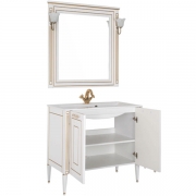 Комплект мебели для ванной Aquanet Паола 90 187844 Белый Золото-8